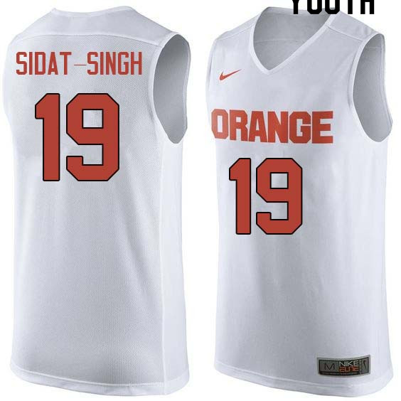 Youth #19 Wilmeth Sidat-Singh Syracuse White College Basketball Jerseys Sale-White